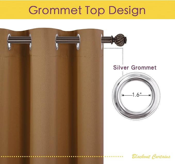 NICETOWN Kitchen Curtain Panels Blackout Draperies, 1 Pair, 34 by 60-Inch - Image 3