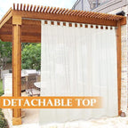 RYB HOME Outdoor Curtain for Patio, Detachable Sticky Tab Top for Easy Hanging - Image 3