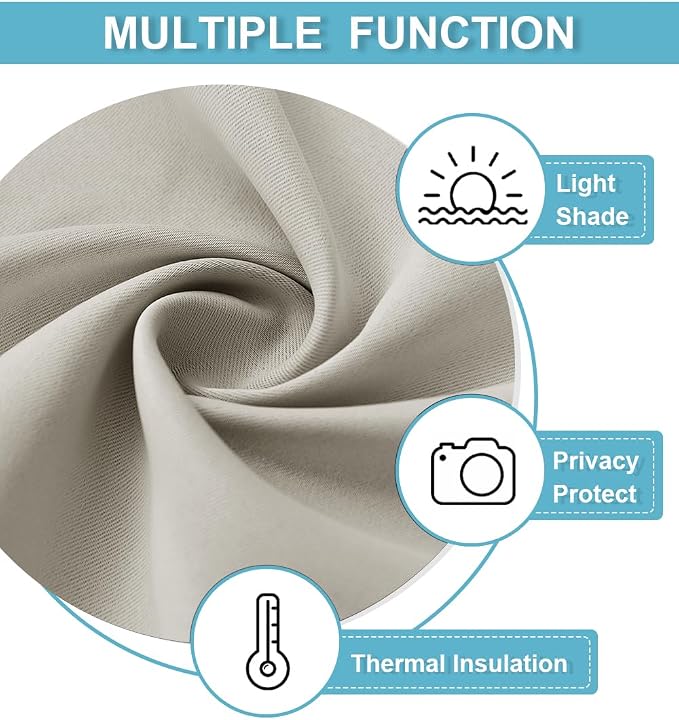 RYB HOME Curtains for Bedroom Living Room 63 inches Long, Thermal Insulated - Image 6