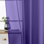 Purple Window Sheer Curtains 54 inch Length, Soft Airy Light Filtering Sheer - Image 5