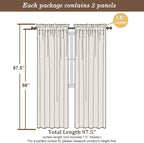 Chyhomenyc Light Grey Sheer Curtains 96 Inch Length 2 Panels Set, Light - Image 4