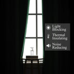Estelar Textiler Green and Black Ombre Blackout Curtains 54 Inch Length - Image 3