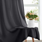 HOMEIDEAS Halloween Non-See-Through Black Privacy Sheer Curtains, 52 X 45 - Image 5