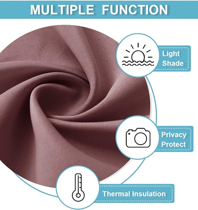 RYB HOME Half Curtain Tiers 36 inch Length, Rod Pocket Summer Heat Blocking - Image 5
