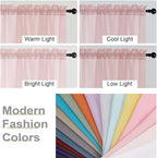 Blush Sheer Curtain for Bedroom Living Room 78 Inches Long 2 Panels Set - Image 7