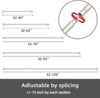 GXOACKJ Curtain Rods for windows 48 to 84-93 inch, 5/8 inch Decorative Nickel - Image 6