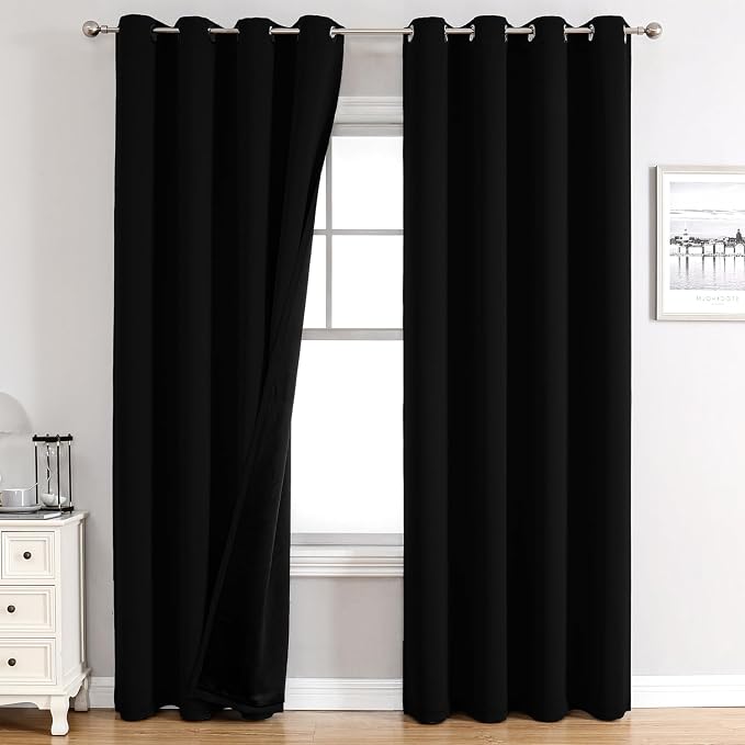 ChrisDowa 100% Blackout Curtains 108 inch Long by ChrisDowa