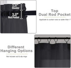 Black Sheer Curtains for Bedroom Living Room 96 Inches Long 2 Panels, Modern - Image 4