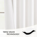 MIULEE Pure White Back Tab Light Blocking Curtains 63 Inch Length 2 Panels Set - Image 7