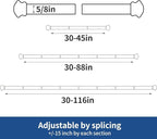 Curtain Rods 2 Pack 5/8 inch Brown Curtain Rods - Image 2