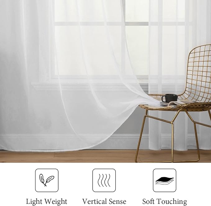 MIULEE White Window Sheer Curtains - Image 4