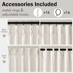 MIULEE Pinch Pleated Thick Linen Curtains 90 Inches Long 2 Panels - Image 8