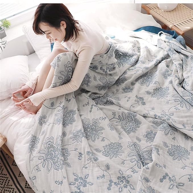 MSGKV Spring Throw Blanket 100% Cotton 60''x 80'', Versatile Woven Soft - Image 7
