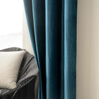 MIULEE Blue Velvet Curtains 84 Inches Length Blackout Curtains Thermal - Image 6