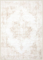 Area Rug 6x9 Vintage Rug: Washable Living Room Rugs Retro Medallion Distressed - Image 9