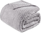 Exclusivo Mezcla Light Grey Fleece Queen Size Blanket by ExclusivoMezcla