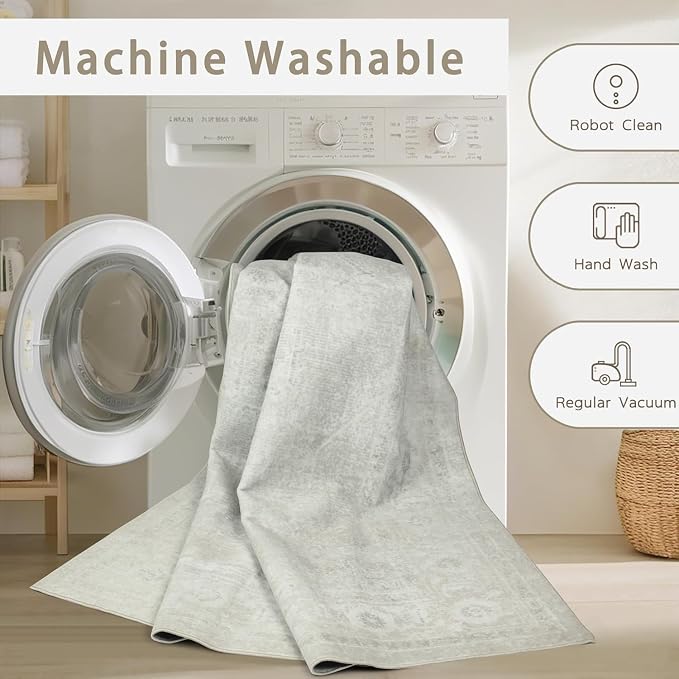 Washable Rugs 6x9 Area Rugs for Living Room, Large Carpets, Ultra Soft Faux - Image 4