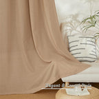 NICETOWN Linen Flax Semi Sheer Curtains 92" Length, Grommet Window Treatments - Image 3