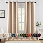 MIULEE Beige Blackout Curtains for Bedroom Living Room 90 Inches Long 2 Panels by MIULEE