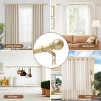 Gold Curtain Rod for Windows 28 to 48 Inch, 5/8 Inch Diameter Heavy Duty - Image 7