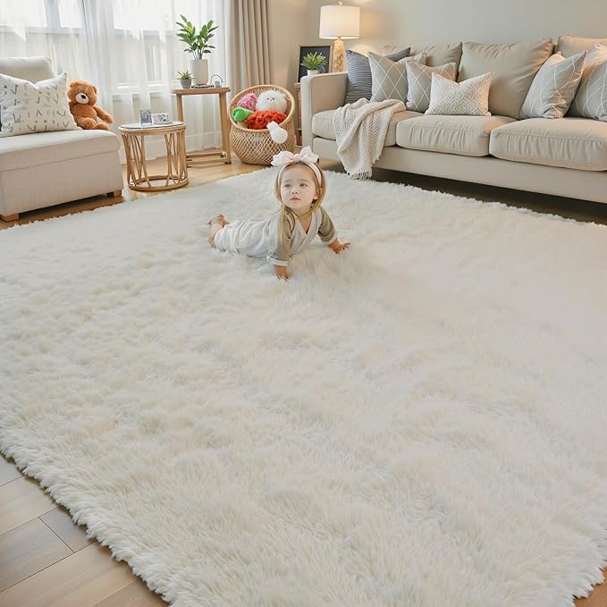 Area Rugs 10x14 Living Room, Shaggy Carpet Soft Plush Furry Bedside Rug Large - Image 2
