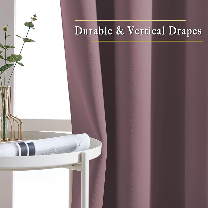 NICETOWN Dry Rose Curtain Panels - Image 5