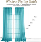 OVZME Turquoise Bedroom Curtains 2 Panel Sets 90 Inch Length, 59 Inch Extra - Image 7