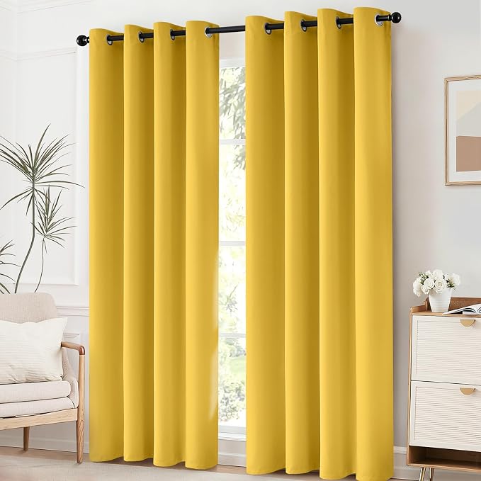 Yakamok Blackout Curtains Room Darkening Thermal Insulated Grommet top Window - Image 2