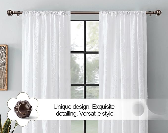KAMANINA Single Curtain Rod 32 to 58 Inch, 7/8 Inch Antique Bronze Adjustable - Image 3