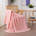 Light Pink Fleece Throw Blanket 90”×90” - Image 3