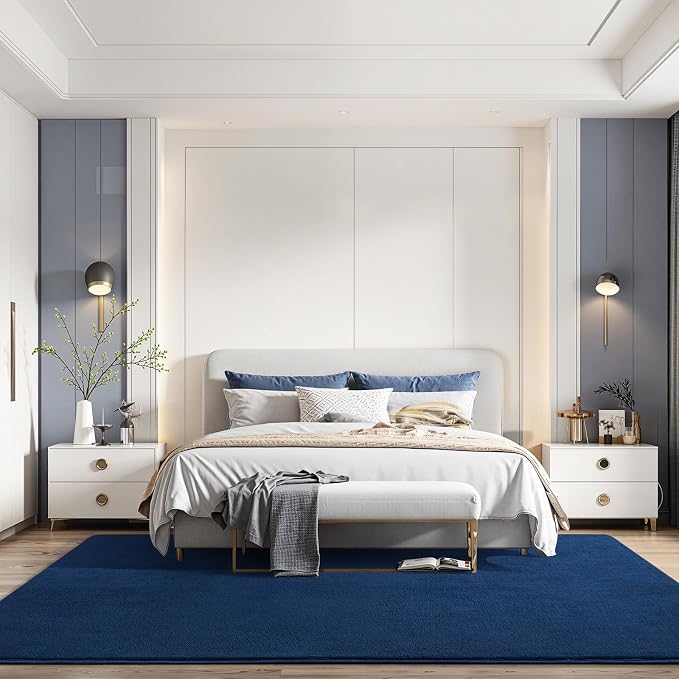Amearea Large Modern Area Rugs for Bedroom Living Room, 5x8 Feet Navy Blue - Image 8