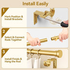 YaFex Curtain Rods 32-84 Inch, Heavy Duty 1 Inch Adjustable Curtain Rod - Image 8
