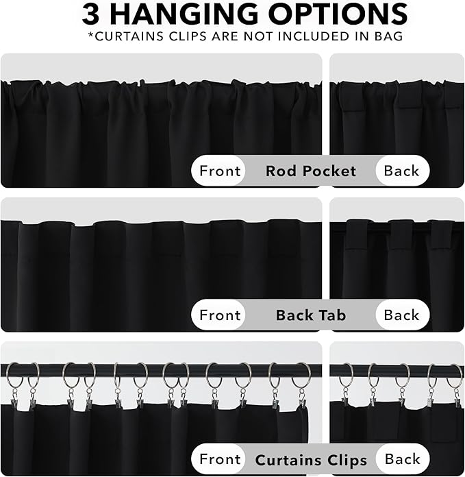 Deconovo Back Tab and Rod Pocket Blackout Curtains -, Thermal Insulated - Image 2