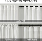 Off White Linen Curtains 80 inches Long - Image 3