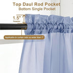 Chyhomenyc Sheer Curtains 36 inch Length 2 Panels Set - Image 5
