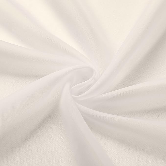 Kitchen Curtains 24 Inch Length Tier 2 Pieces, Cream Sheer Curtain Solid Soft - Image 9