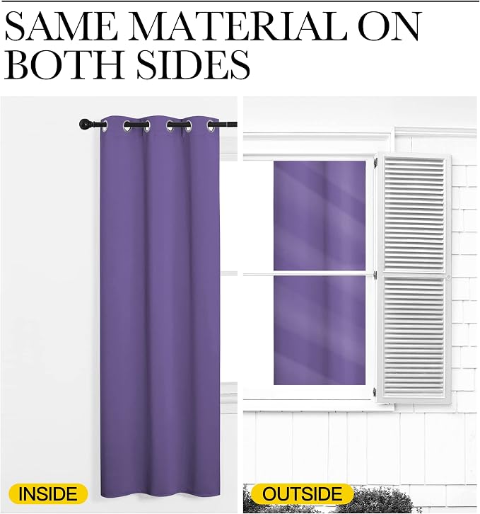 NICETOWN Lilac Purple Blackout Curtains 120" Long - Image 6