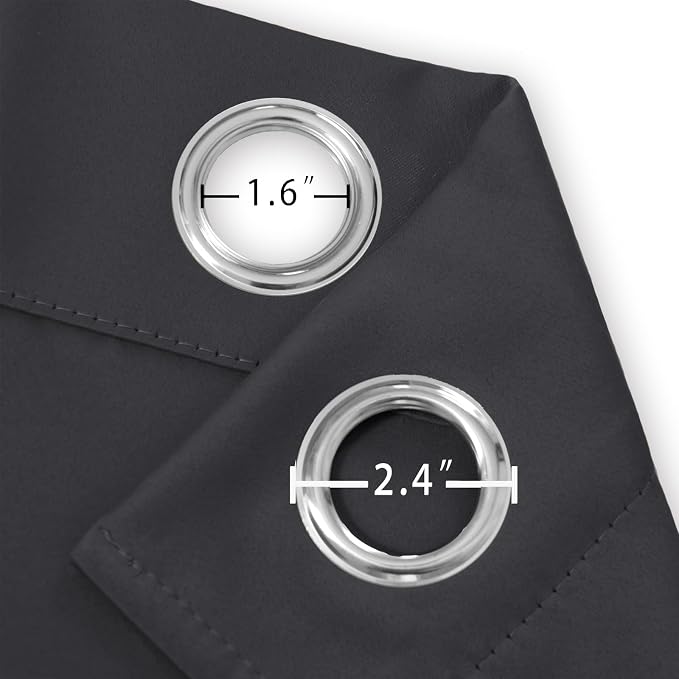 LEMOMO Dark Grey Thermal Blackout Curtains/52 x 45 Inch/Set of 2 Panels Room - Image 5