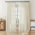 Joydeco Linen Curtains 72 Inch Length 2 Panel Sets, Light Filtering Curtains by JOYDECO