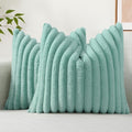 decorUhome Summer Cozy Faux Fur Throw Pillow Covers 22x22 Set of 2 Decorative by decorUhome