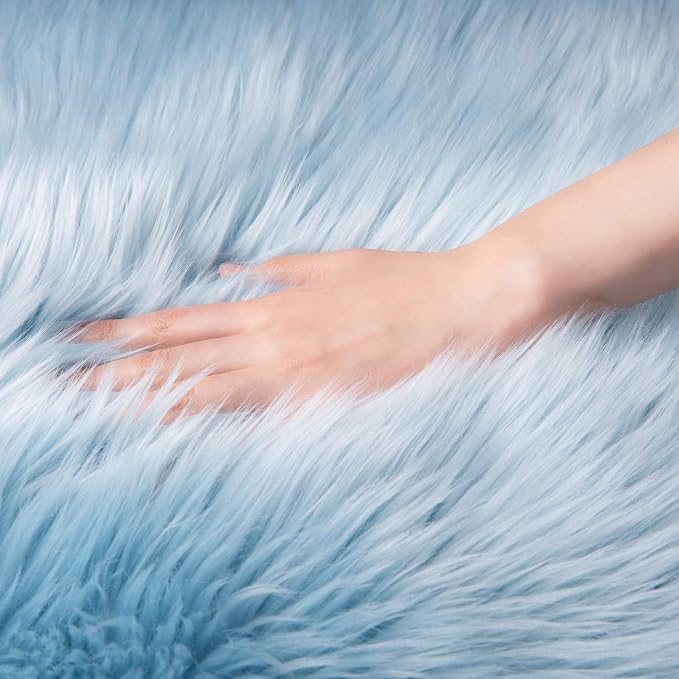 Ashler faux fur rug, Fluffy Shaggy Area Rug Ultra Soft 3 x 5 Feet Rectangle Fur - Image 5