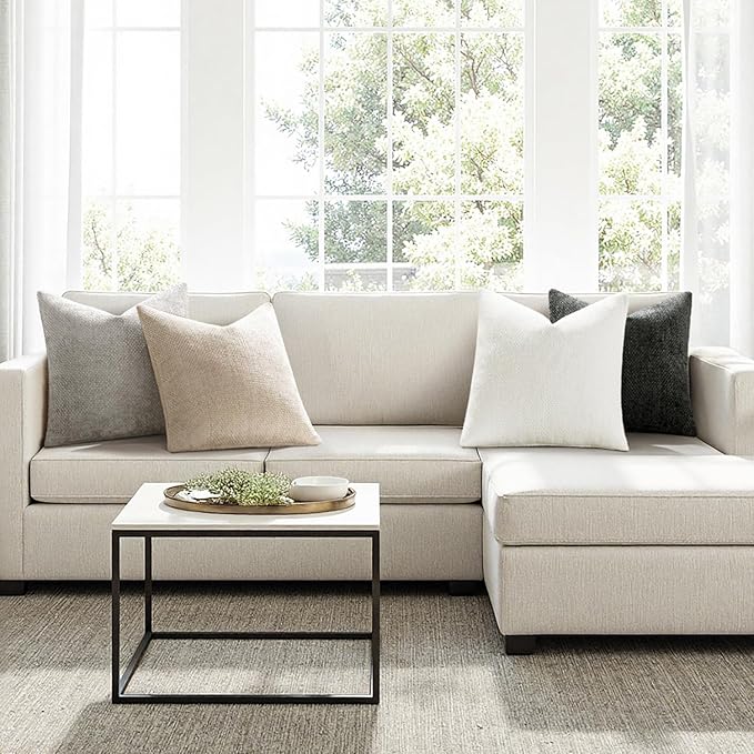 MIULEE Pack of 4 Couch Throw Pillow Covers 20x20 Inch Gray Soft Decorative - Image 4