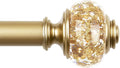 Curtain Rods for Windows 48 to 84 Inch, USFOOK 7/8 inch Luxury Gold Curtain Rod by USFOOK