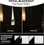 Deconovo Total Blackout Curtains 2 Panels W70 x L108— 100% Blackout, Thermal - Image 5