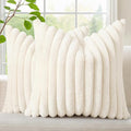 decorUhome Summer Cozy Faux Fur Throw Pillow Covers 16x16 Set of 2 Decorative by decorUhome