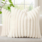 decorUhome Summer Cozy Faux Fur Throw Pillow Covers 16x16 Set of 2 Decorative by decorUhome