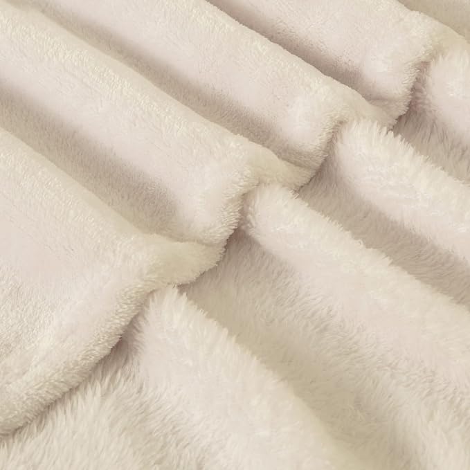 BEDELITE Fleece Blanket Twin Size Beige Throw Blankets - Image 7