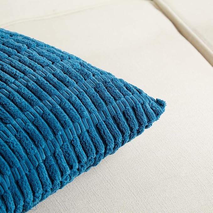 Fancy Homi 4 Packs Teal Decorative Throw Pillow Covers 16x16 Inch - Image 4