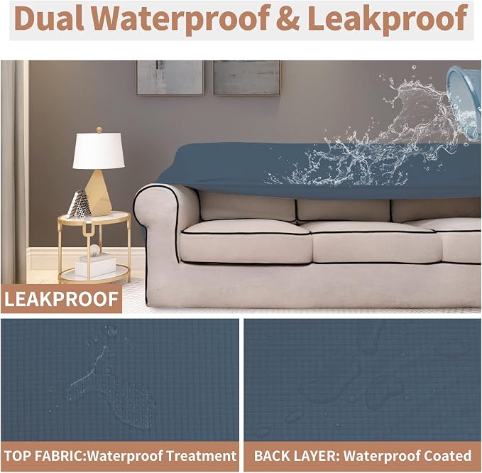 Easy-Going 100% Waterproof Couch Cover, Dual Waterproof Sofa Cover, Stretch - Image 3