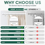 VOIIY White Curtain Rods for Windows 48 to 84 Inch, Size:36-88 Inch - Image 4